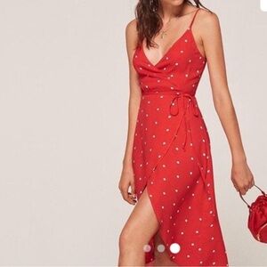 Reformation - Red Wrap Dress - Small
